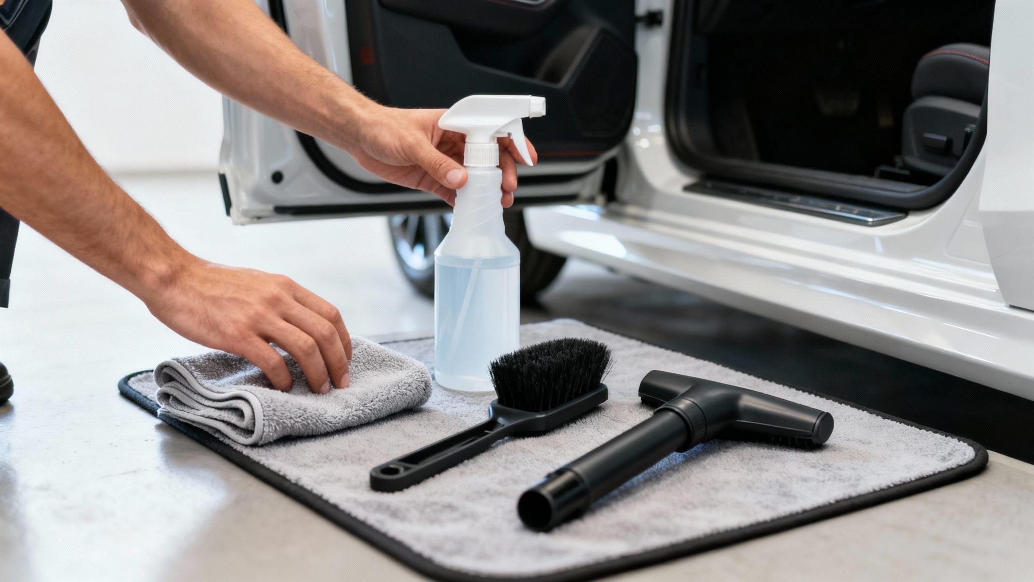 Professional mobile detailer at work in the Tri-Cities, TN